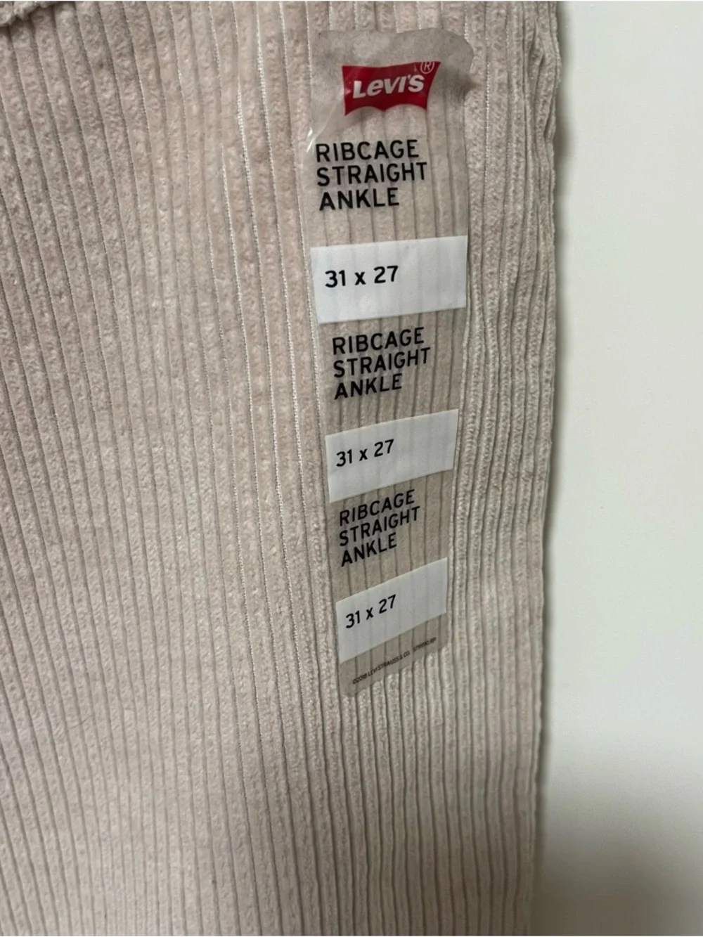 NWT Levi's Premium RIBCAGE STRAIGHT ANKLE CORDUROY WOMEN'S PANTS Sz 31x27 - Picture 12 of 13